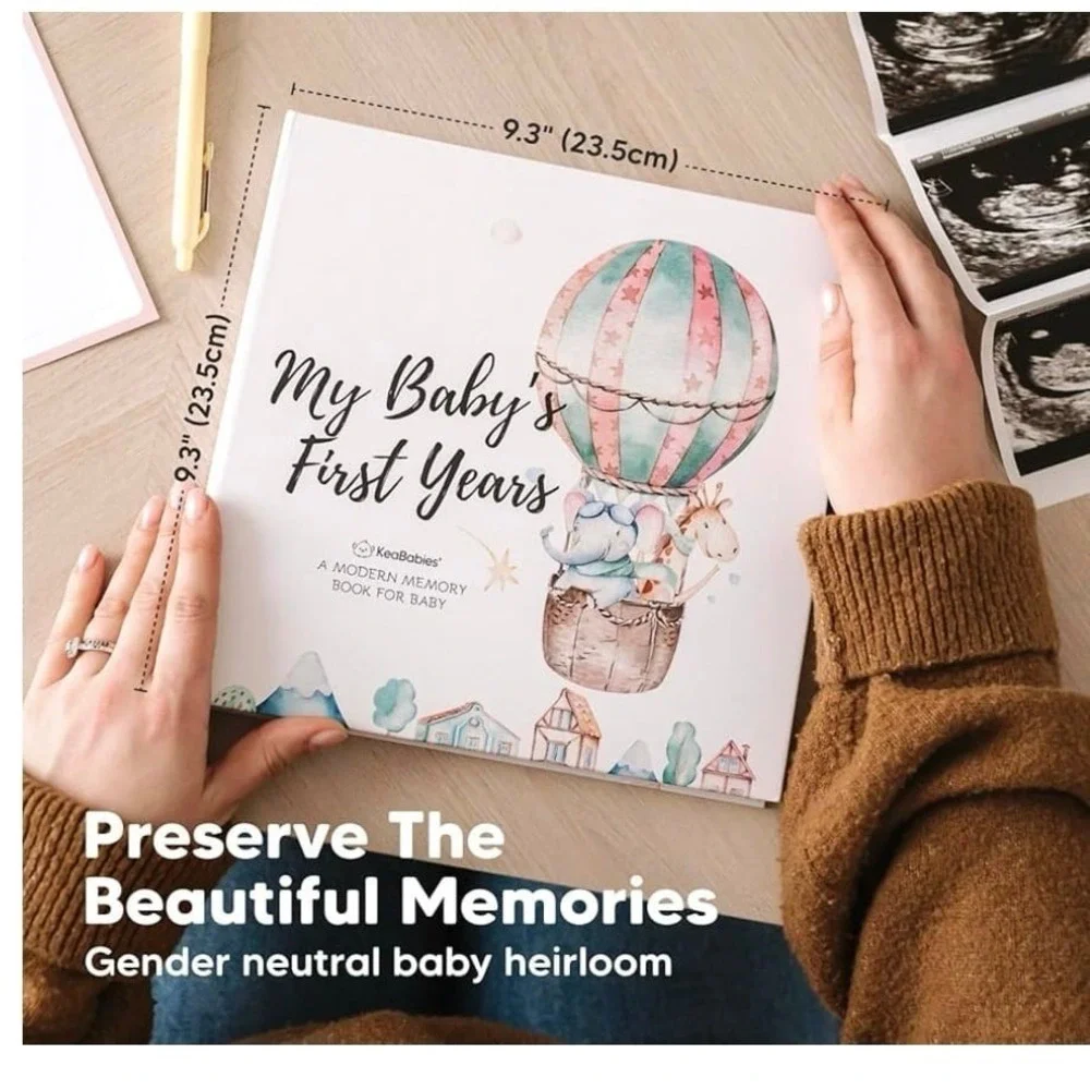 Baby Memory Book Girl, Boy - 90 Pages Hardcover First Year Milestone Kee